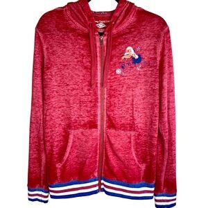 Disney Cruise Line Minnie Mouse Captain Full Zip Hoodie Jacket Red White Blue